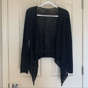Torrid black slub open cardigan